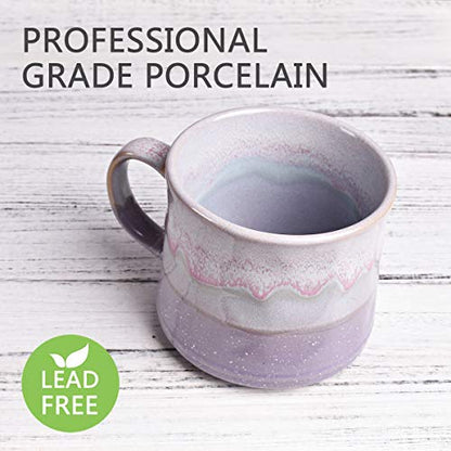 Bosmarlin Large Ceramic Coffee Mug, Big Tea Cup, 7 Colors to Choose, 21 Oz, Dishwasher and Microwave Safe, 1 PCS (Purple) - color: Purple