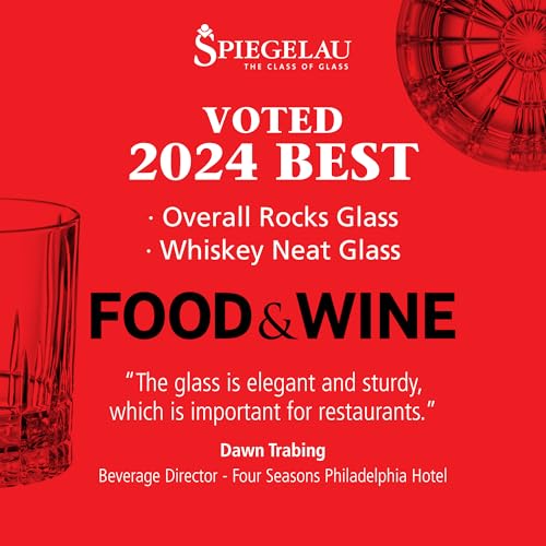 Spiegelau Perfect Serve Double Old Fashioned Glasses Set of 4 – Heavy Base Crystal Whiskey Glasses for Scotch, Bourbon & Cocktails – Lead-Free Crystal Tumbler Set - style: D.O.F.