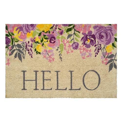 Calloway Mills Blossoming Floral Hello Doormat (18" x 30" x 1.50") - color: Blossoming Floral Hello, size: 1'6" x 2'6" (Rectangular)
