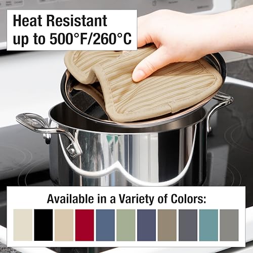 All-Clad Premium Pot Holder & Hot Pad: Heat Resistant to 500 Degrees - 100% Cotton, 10"x6.25" Hot Pad for Kitchen and Barbeque, (2-Pack), Cappuccino - color: Cappuccino, size: 2 Pack