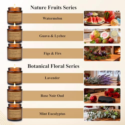 Scented Candles Gift Set,12 Pack Aromatherapy Candles for Home Scented, | Aromatherapy Jar Candle Gifts for Women, Natural Soy Wax Amber Candle Set, Scented Candles Set for Birthday Present - color: Amber