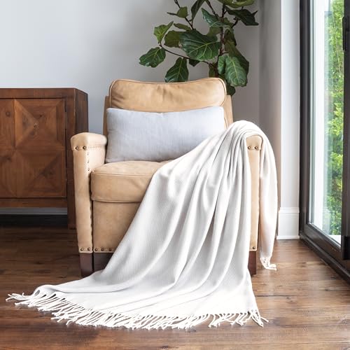 Merit Linens Herringbone Throw Blanket - One Size Light Gray - color: Herringbone Light Gray