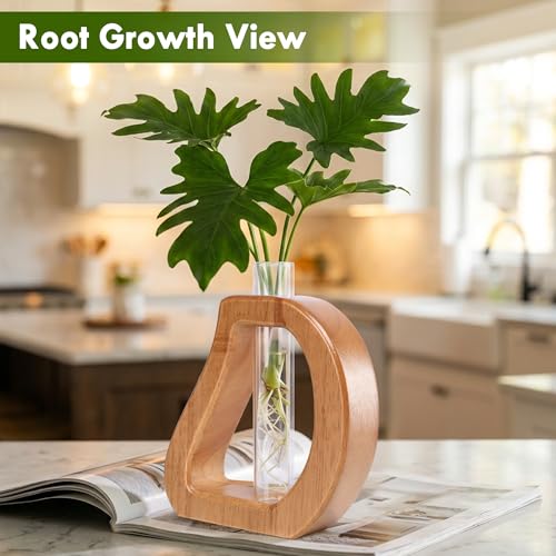 Glass Test Tube Plant Propagation Terrarium Station | Wall Hanging for Indoor Water Plant Rooting, Wall Home Decor, Thoughtful Gardening Gift for Mom and Plant-Loving Women - size: 5.3*5.6IN