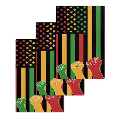 Juneteenth Hand Towels Set, Waffle Weave Kitchen Towels 3 Pieces, Black History Month Flag African American Microfiber Hair Face Bath Tea Towel Absorbent Quick Drying Cleaning Dish Cloths, 15.7"x23.6" - size: 3PCS,15.7"x23.6"