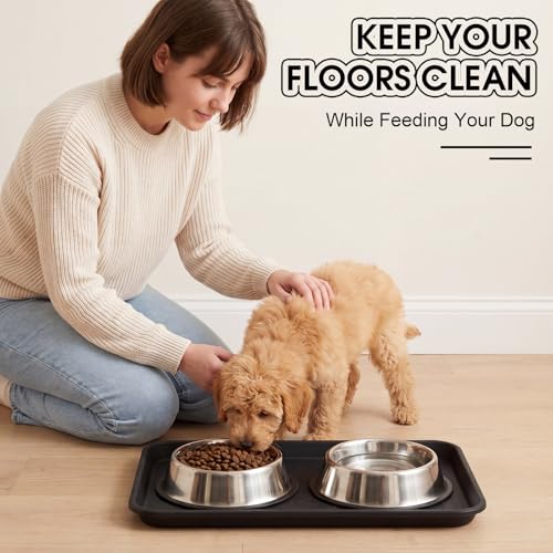 Novabright 6 Pcs Boot Tray with 24 Pcs Anti-Slip Pads Waterproof Boot Mat Wet Shoe Tray & Pet Food Mat, Multi-Purpose Garden Tool for Entryway Indoor Boots Shoes Pets (16.7x12.8 Inch) - size: 16.7x12.8 Inch