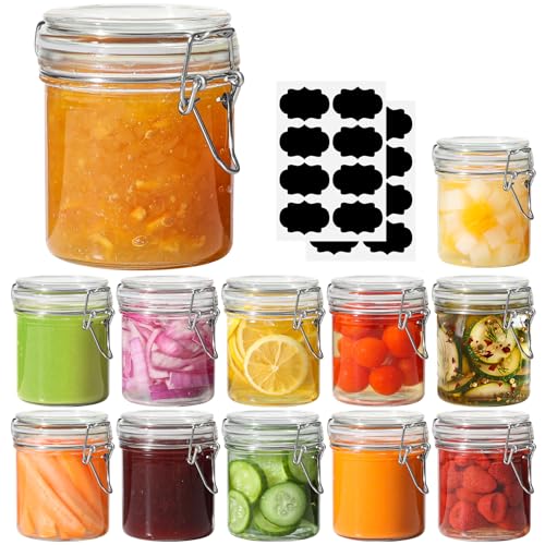 ComSaf Small 8 oz Glass Jars with Airtight Lids 12 Pack Jam Pantry | Jelly jars, Sourdough discard, Spices crafts, Pantry organization, Small size, Kitchen cabinet storage, Sourdough starter - size: 8oz*12