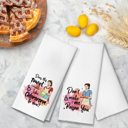 Don't Make Me Poison You Funny Kitchen Towels 2 Pack, Cute New House Gift for Hostess, Mother's Day Birthday Housewarming Gift for Mom Auntie Friends, Small, Ikts006 - color: Dont Make Set