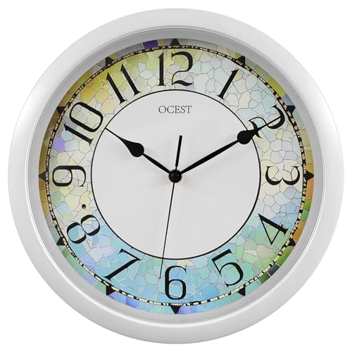 13 Inch Illuminated Wall Clock, Glow in The Dark, White | Silent battery movement, easy-read dial, for bedroom, bathroom, living room, kitchen, and home office decor - color: White