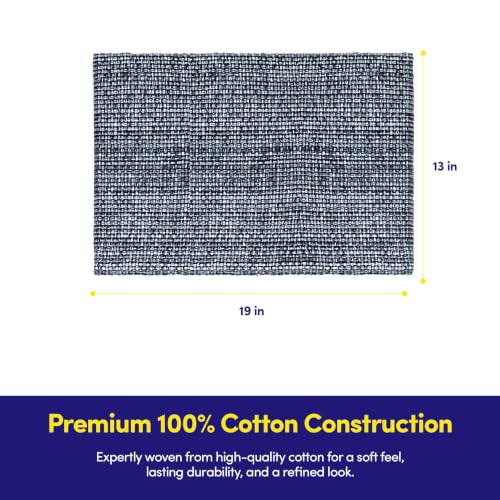 Sweet Home Collection 100% Cotton Placemats for Dining Room Rectangle Two Tone Woven Fabric 13" x 19" Soft Durable Table Mat Set, Set of 6, Navy - color: Navy, size: Rectangle 13" x 19"