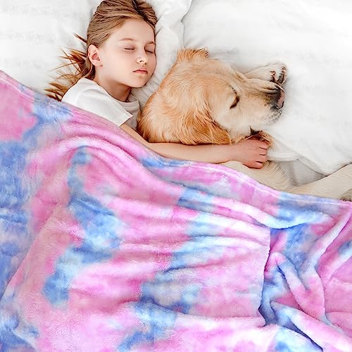 MUGD Soft Blankets Fuzzy Twin Bed Fleece Blanket Kids Warm Throw Blanket for Bed - color: Blue Pink, size: Twin(60"x80"/ 150x200cm)