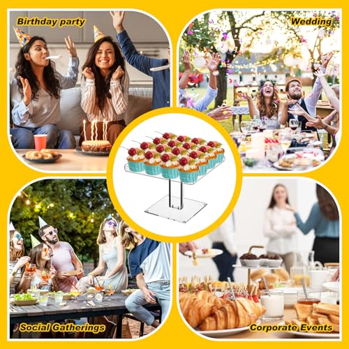 Ripeng 5 Tiered Dessert Table Display Set Buffet Riser Clear Acrylic Dessert Cupcake Stand Riser Bulk 5 Size Party Stand Food Treat Cookie Platter Pastry Serving Tray(8, 8.5, 9, 9.5, 10 Inch) - size: 8, 8.5, 9, 9.5, 10 Inch