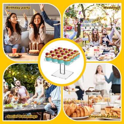 Ripeng 5 Tiered Dessert Table Display Set Buffet Riser Clear Acrylic Dessert Cupcake Stand Riser Bulk 5 Size Party Stand Food Treat Cookie Platter Pastry Serving Tray(8, 8.5, 9, 9.5, 10 Inch) - size: 8, 8.5, 9, 9.5, 10 Inch