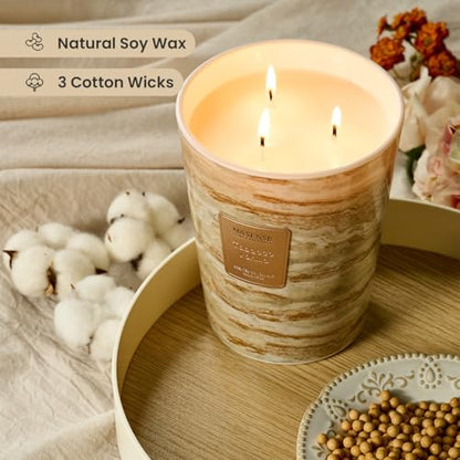 M&SENSE Extra Large Candle 35oz 150H TobaccoVanilla Scented Candle, 3 Wick Highly Scented Jar Candle, XL Candles Gift for Stress Relief, Meditation, Yoga - color: TobaccoVanilla, size: Large