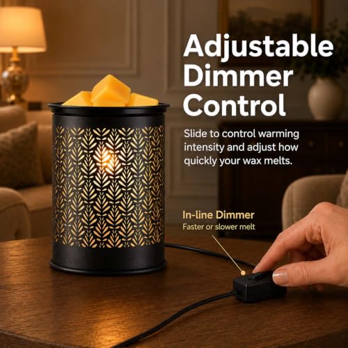 Metal Wax Melt Warmer Electric Candle Fragrance Burner | Oil Burner 2 in 1，Gifts for Women，Mother's Day，for Home Office Bedroom，Foliage Decorations - style: foliage
