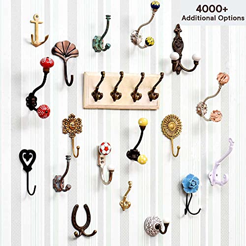 Indian Shelf Metal Wall Hooks for Keys Bags & Coats -3 Piece