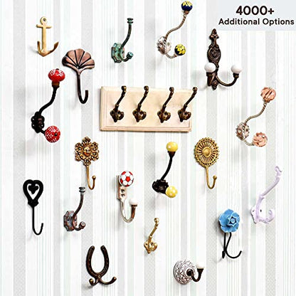 Indian Shelf Metal Wall Hooks for Keys Bags & Coats -3 Piece