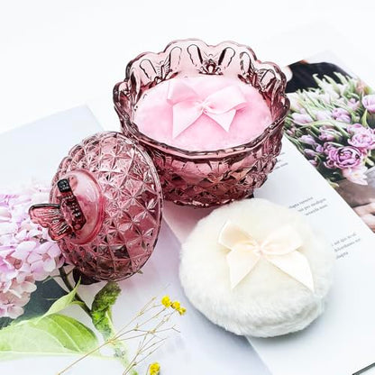 Crystal Glass Candy Snack Barrel Storage Jar Embossed Luxury Cookie Buffet Canister With Lids Jewelry Box Jar Biscuit Containers（Butterfly-Purplish-Red） - color: Butterfly-Purplish-Red