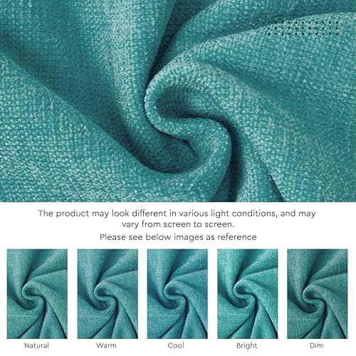Encasa XO Table Runner 4 to 6 Seater, Soft Chenille 13"x72" | Turq, Woven Rib Texture | Machine Washable | Colorfast & Shrink Resistant | Durable Polyester Yarns - color: Turq, size: 13x72 in