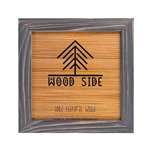 Rustic Wooden Square Picture Frames 4x4 - Set of 2-100% Natural Solid Eco Wood with Real Glass for Wall Mounting and Tabletop Display Photo Frame - Grey - color: Gray