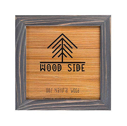 Rustic Wooden Square Picture Frames 4x4 - Set of 2-100% Natural Solid Eco Wood with Real Glass for Wall Mounting and Tabletop Display Photo Frame - Grey - color: Gray