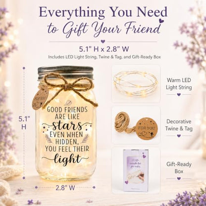 Solmay Friendship Gifts for Women, Best Friend Birthday Gifts Jar Light - color: Good Friends