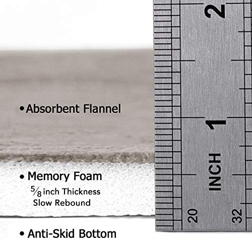 Flamingo P Memory Foam Shower Bathroom Mat Rug, Soft Non Slip Bath Shower Mats Machine Washable, 47x17 Inches, Taupe - color: Taupe Straight Line, size: 47" x 17"