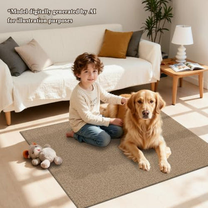 HEBE Cotton Woven Small Area Rug 2'x3', Washable Braided Indoor Door Mat | Non Slip Rubber Backed Entryway Rug, Neutral Low Profile Doormat Entrance Carpet for Front Porch, Bathroom, Kitchen - size: 2' x 3' (Rectangular)