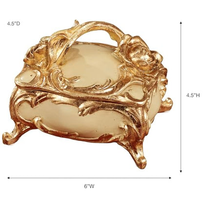 Touch of Class Eliza Rose Covered Box Ivory/Gold