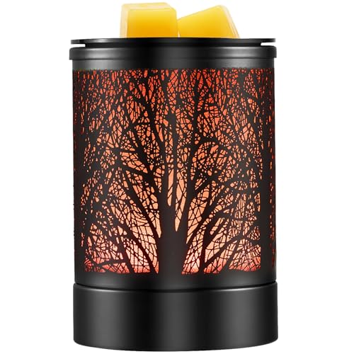 Enaroma Fragrance Wax Melts Warmer with 7 Colors LED Changing Light Classic Black Forest Design Scent Oil Candle Warmer for Home Black Forest - color: Black Forest