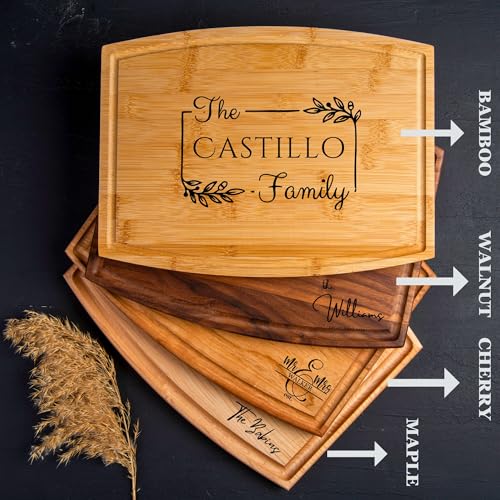 Personalized Cutting Board with Display Stand – Custom Engraved Charcuterie Board, Ideal Gift for Wedding, Housewarming, Bridal Shower, Anniversary, Birthday, Mom & Couples, Valentines Day Gifts - style: Personalized Cutting Board