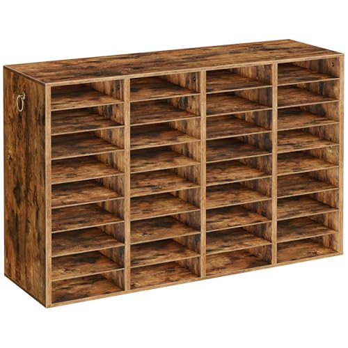 HOOBRO Wooden Literature Organizer, 36-Slot Mail Sorters, Removable Classroom Mailbox, Student Mailboxes for Classroom, Paper Storage Organizer, for Home, Office, Classroom, Rustic Brown FG36WF01 - color: Rustic Brown