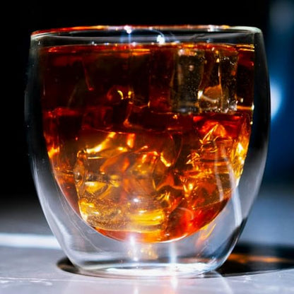 LEMONSODA Double Walled Glasses, 8.5 oz Set of 4 Clear Glass Coffee Mugs - color: 8.5oz