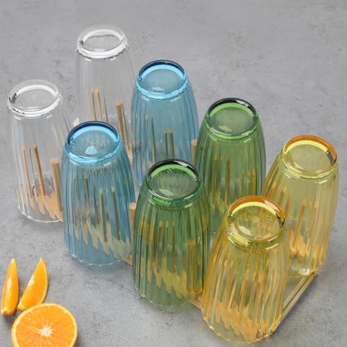 Acrylic Clear Highball Plastic Cups | Plastic Reusable Tumblers 20oz (Set of 8) | Stackable | BPA-free Tumblers | Shatterproof | Top-rack Dishwasher Safe - color: Multicolor, size: 20 Ounces