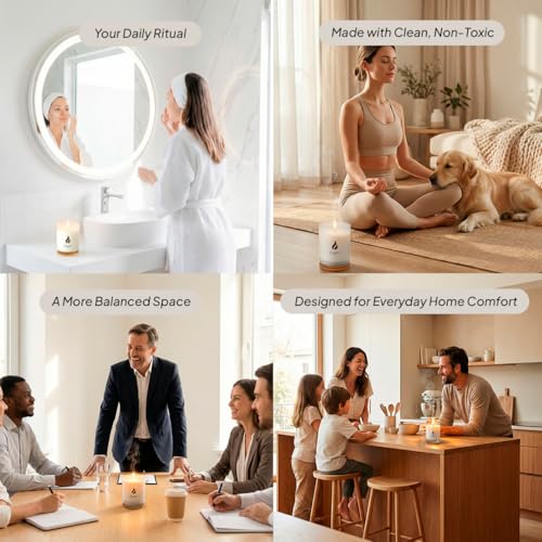 Natur IX Cleansing Scented Candles for Home | Sage & Palo Santo | Natural Non Toxic Soy Candles with Essential Oils | 50 H Long Burning | (Energy + Balance | Bergamot & Sage)