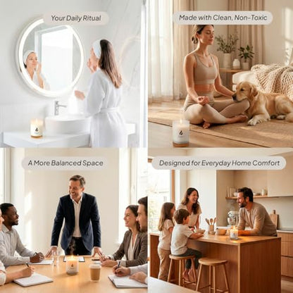 Natur IX Cleansing Scented Candles for Home | Sage & Palo Santo | Natural Non Toxic Soy Candles with Essential Oils | 50 H Long Burning | (Cleansing | Palo Santo & Sage)