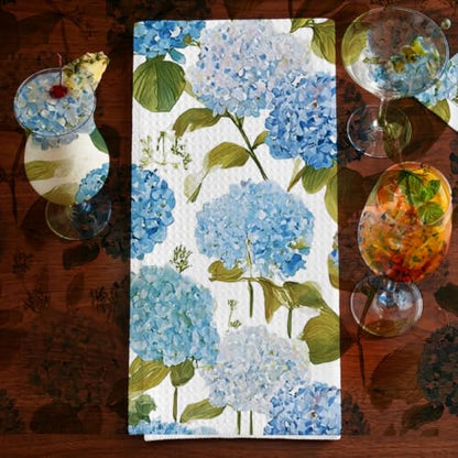 Hydrangea Floral Gifts Dish Towels for Women Hostess, Hydrangea Lover Waffle Weave Kitchen Towels for Farmhouse - color: Hydrangea