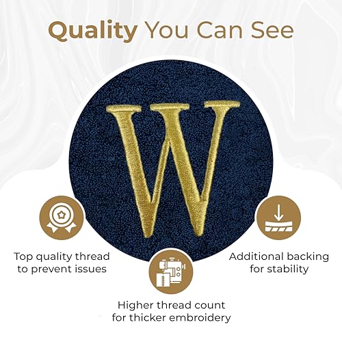 Personalized Washcloths | Set of 2 | Choose from 12 Fonts | Genuine Turkish Cotton | Oeko-Tex Certified | Personalized Towels | Bathroom Towels - color: Navy - Washcloths
