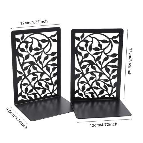 Tree Design Modern Bookends for Shelves, Metal Bookend Decorative Bookends Tree Bookends Supports, Unique Black Book Stoppers Black Non-Skid Book Stopper for Home Office School