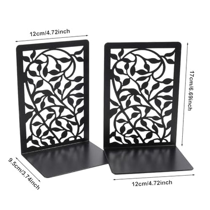 Tree Design Modern Bookends for Shelves, Metal Bookend Decorative Bookends Tree Bookends Supports, Unique Black Book Stoppers Black Non-Skid Book Stopper for Home Office School