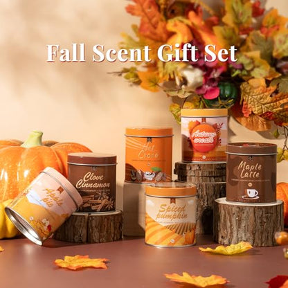 6Pack/54oz Non-Toxic Scented Candle Set, Fall Winter Candles, Decorative Holiday Candles for Women Men, 9oz Apple/Cinnamon/Pumpkin/Vinilla/Cocoa/Maple Soy Christmas Scented Candle for Holiday Gifts - size: 6 Pack 9oz