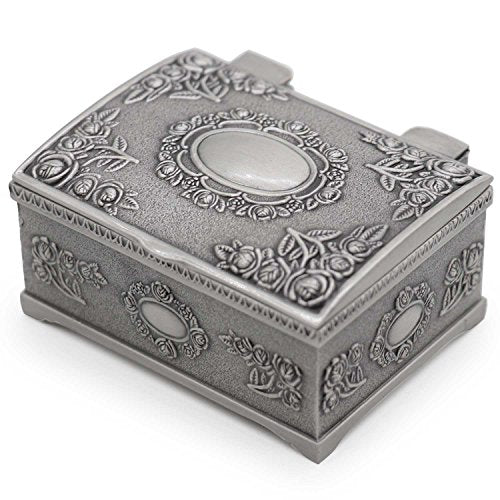 Small Rectangle Vintage Metal Jewelry Box Trinket Gift Box Chest Ring Case for Girls Ladies Women - color: Princess, size: Small