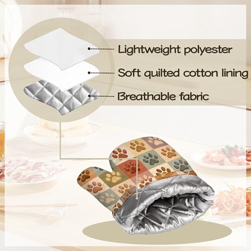 Cute Cat Paw Oven Mitts and Pot Holders Set of 4, Heat Resistant Non Slip Kitchen Gloves Hot Pads, Chef Cooking Baking Gifts for Women Bakers, Kitchen Gifts for Cooking Lover Cooks Mom - color: Cute Cat Paw