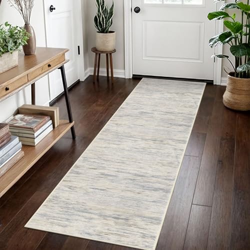 SIILOOM 2x7 Washable Runner Rug, Non Slip Soft Area Rug for Hallway Kitchen | Gray/Beige/Neutral Modern Abstract Spill & Stain Resistant Low Pile Carpet for Entryway Laundry Bedroom, Easy Clean - color: Gray/Beige/Neutral/Multi, size: 2' x 7' (Runner)