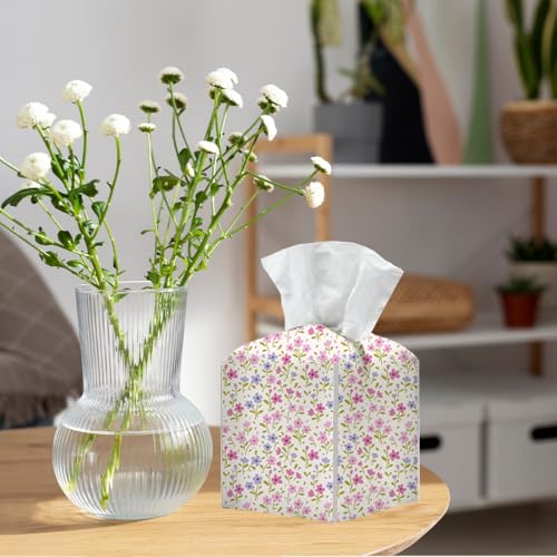 Floral Tissue Box Cover, Tissue Box Holder for Home, Office, 5x5IN - color: Flower 375