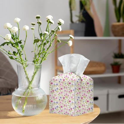 Floral Tissue Box Cover, Tissue Box Holder for Home, Office, 5x5IN - color: Flower 375