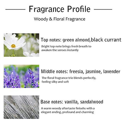 Reed Diffuser Set, Bergamot Vanilla Lavender and Jasmine Scented Oil Reed Diffusers for Bedroom Living Room Office, Giftable & Stress Relief 150 ml/5.07 oz - color: Mixed Fruity & Floral
