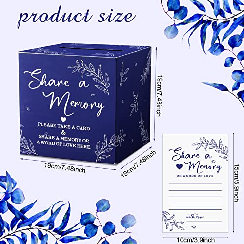 Pajean 50 Share a Memory Cards for Celebration of Life,Dark Blue,Trendy - color: Dark Blue, style: Trendy