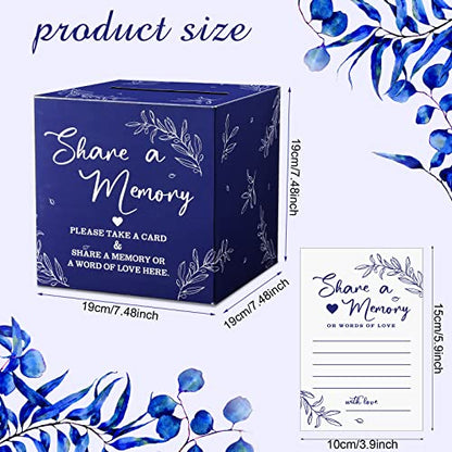 Pajean 50 Share a Memory Cards for Celebration of Life,Dark Blue,Trendy - color: Dark Blue, style: Trendy