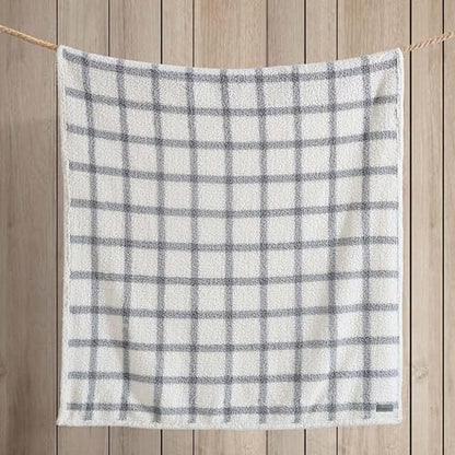 Eddie Bauer - Throw Blanket, Ultra-Soft Plush Bedding with Faux Shearling Reverse, Blanket for Couch & Bed (Bunkhouse Plaid Grey, 50" x 60") - color: Bunkhouse Plaid Grey, size: 50" x 60"