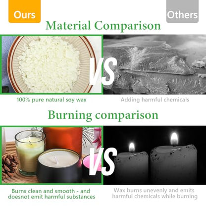 SAEUYVB Candle Making Kit with Wax Melter,Candle Wax for Candle Making | DIY Candle Making Supplies for Adults Beginnner,Including 2 lbs Soy Wax Flakes,Wax Melting Pot, Electric Hot Plate and More - color: black kit-2lb